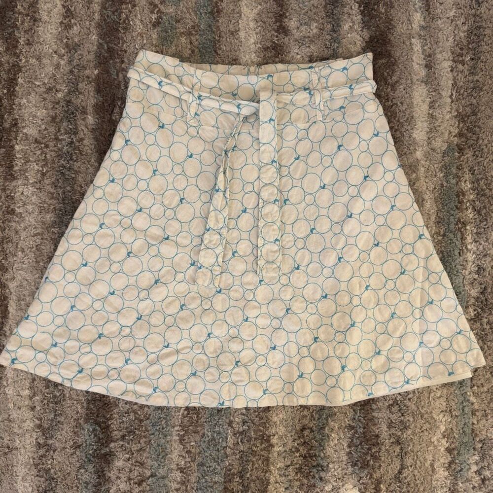 Vintage DJ & Co Cotton/Rayon Embroidered Polka Dot Skirt 12